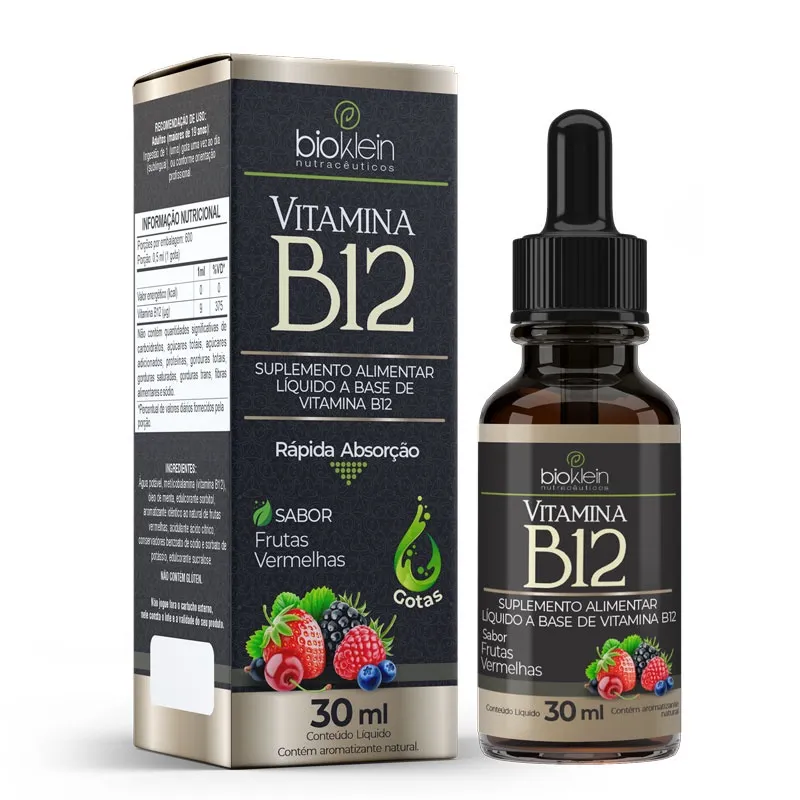 Vitamina B12 Gotas 30ml Metilcobalamina - Bioklein