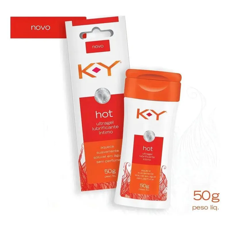 3x Lubrificante Intimo K-y Gel 50g Ultra Hot Ky Sabor Sem Sa