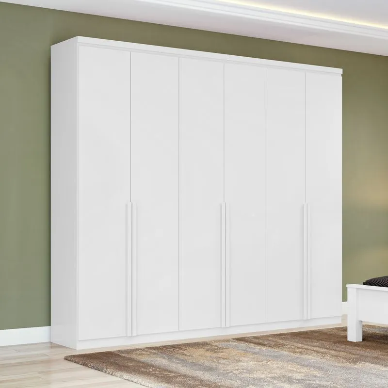 Guarda Roupa Casal 6 Portas 100% MDF Alonzo Branco