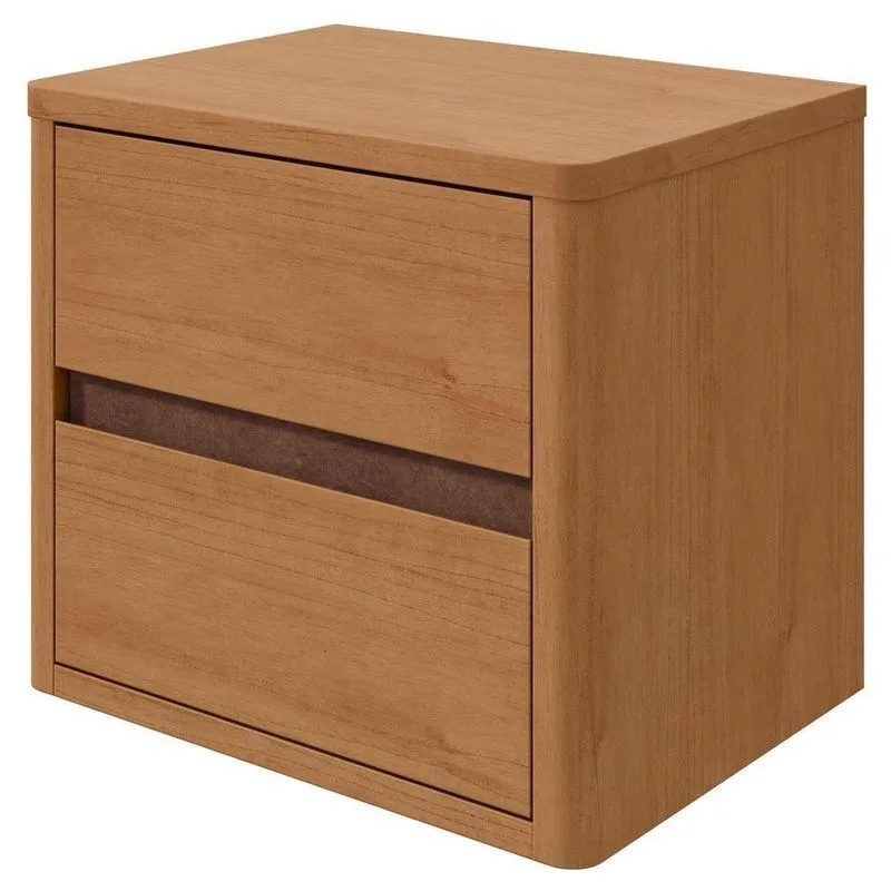 Mesa De Cabeceira 2 Gavetas Leder Amendoa Clean