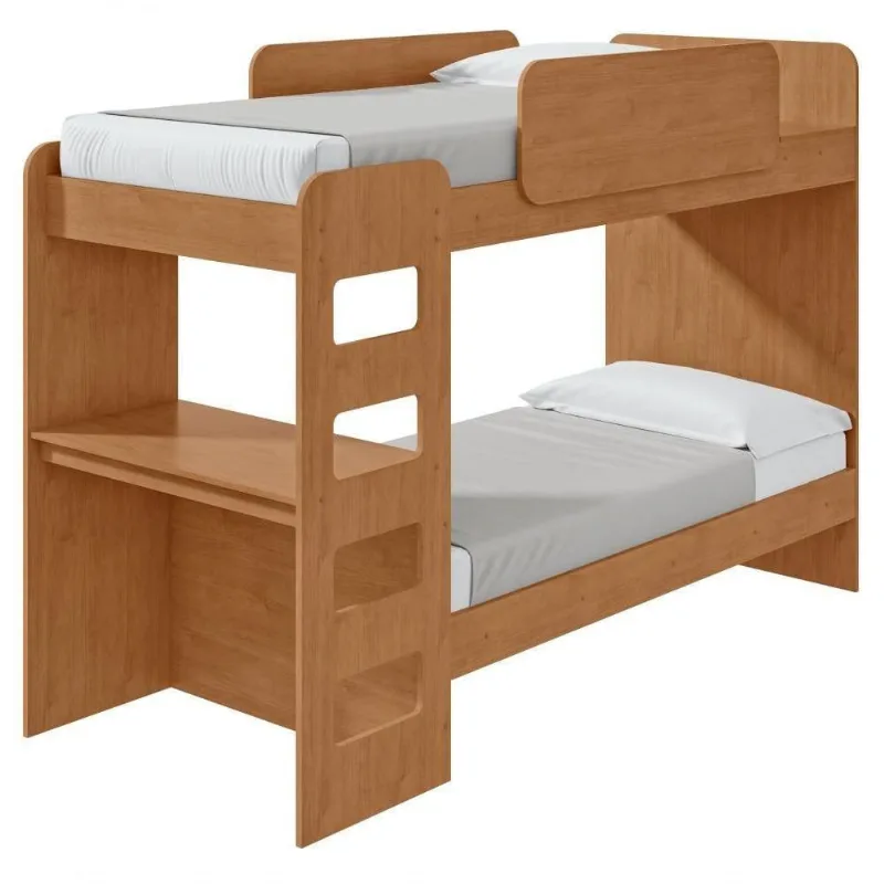 Beliche Solteiro Olga com Led MDF-MDP Amendoa Clean Móveis Lopas