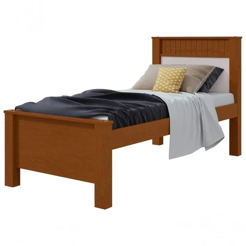 Cama Solteiro Athenas Frassino/Off White - Lopas