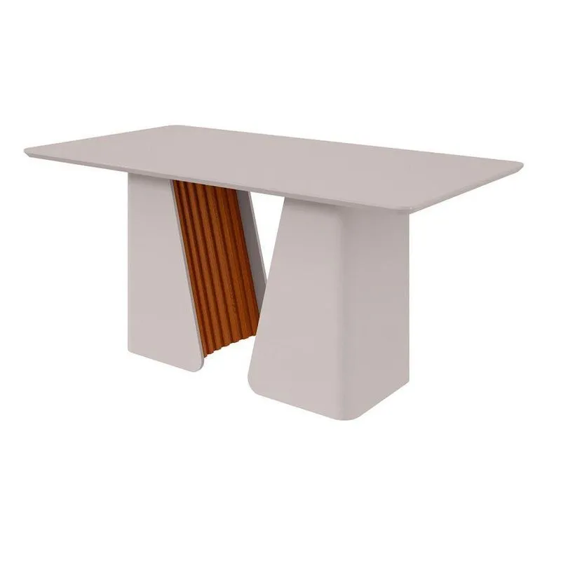 Mesa De Jantar Luxor Para 6 Lugares 170x90cm Lopas Frassino - Off White