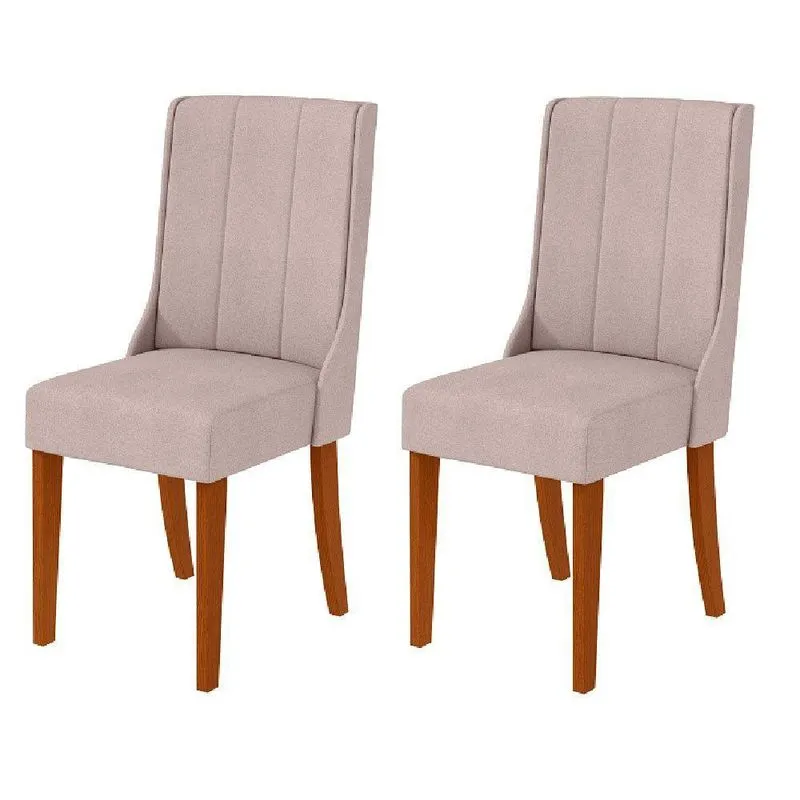 Conjunto 2 Cadeiras De Jantar Celine Lopas Frassino E Bege
