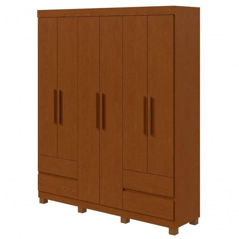Guarda-roupas 6 Portas 4 Gavetas Com Pés Sem Espelho Zeus - Lopas Frassino