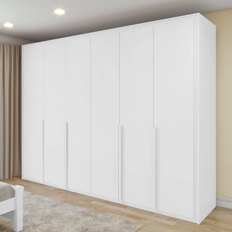 Guarda Roupa Casal Easy Space 6 Portas 6 Gavetas MDF Branco Móveis Lopas