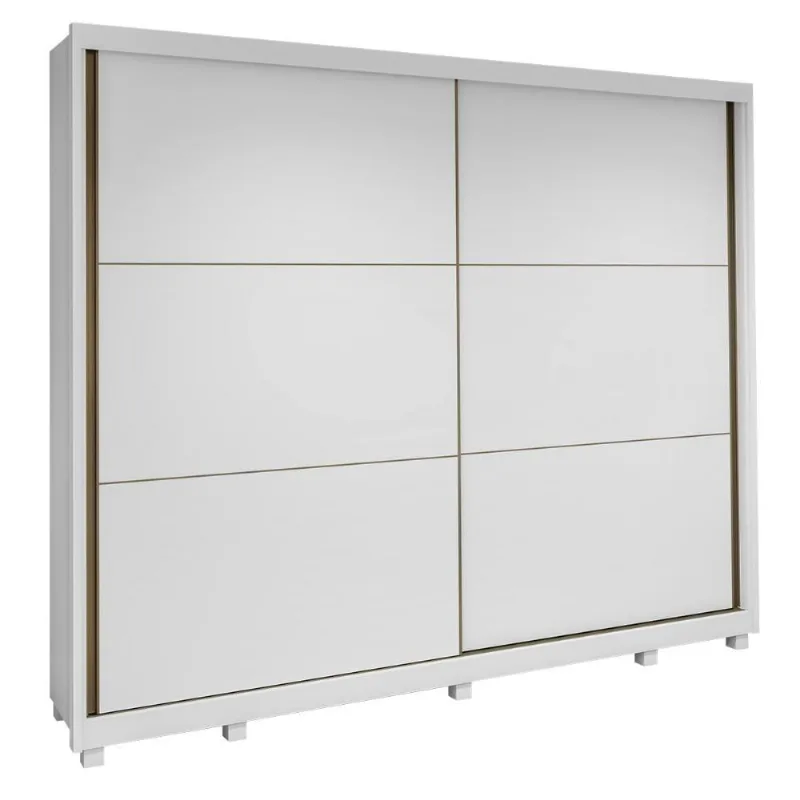 Guarda Roupa Casal Easy Max 2 Portas de Correr 6 Gavetas MDF Branco Móveis Lopas