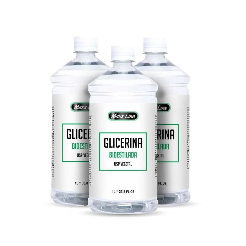 Kit 3x Glicerina Vegetal Bidestilada 1l Fabricação Cosmético