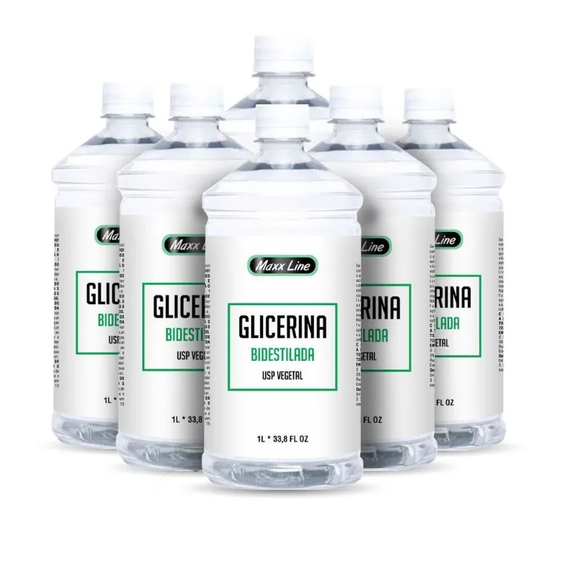Kit 6x Glicerina Vegetal Bidestilada 1l Fabricação Cosmético