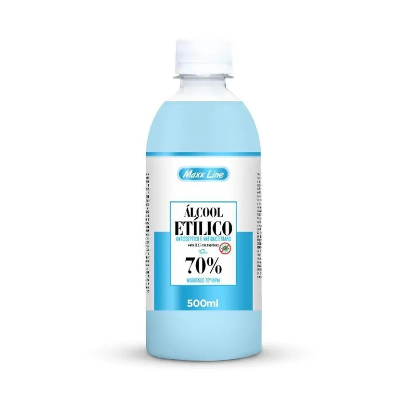 Garrafa Álcoool Perfumado Talco 500ml Limpeza 99,9%