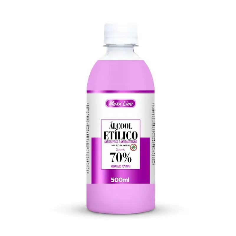 Garrafa Álcoool Perfumado Lavanda 500ml Limpeza 99,9%