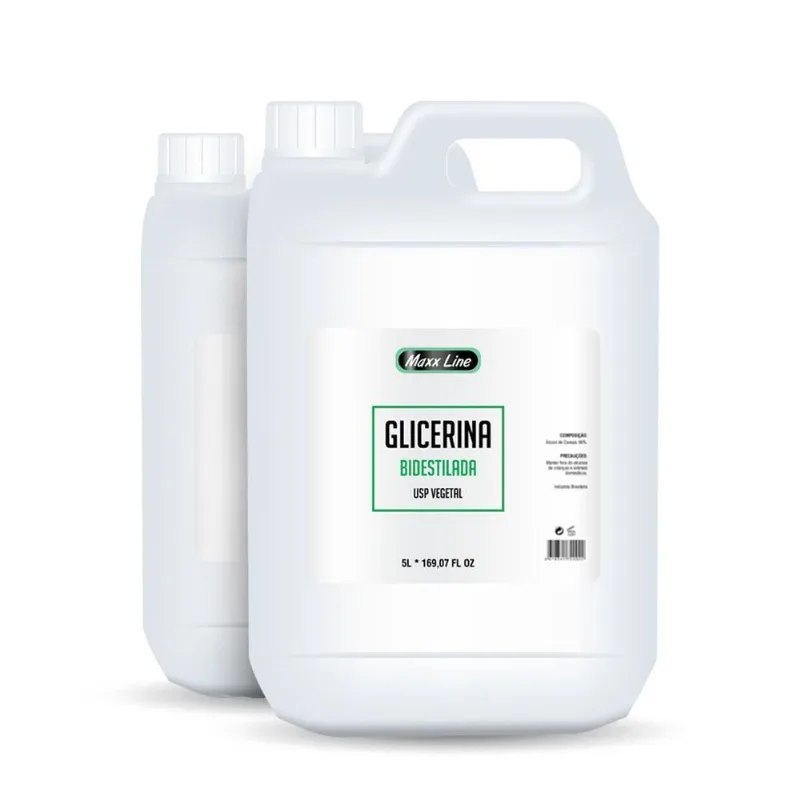 Kit 2x Glicerina Vegetal Bidestilada 5l Fabricação Cosmético