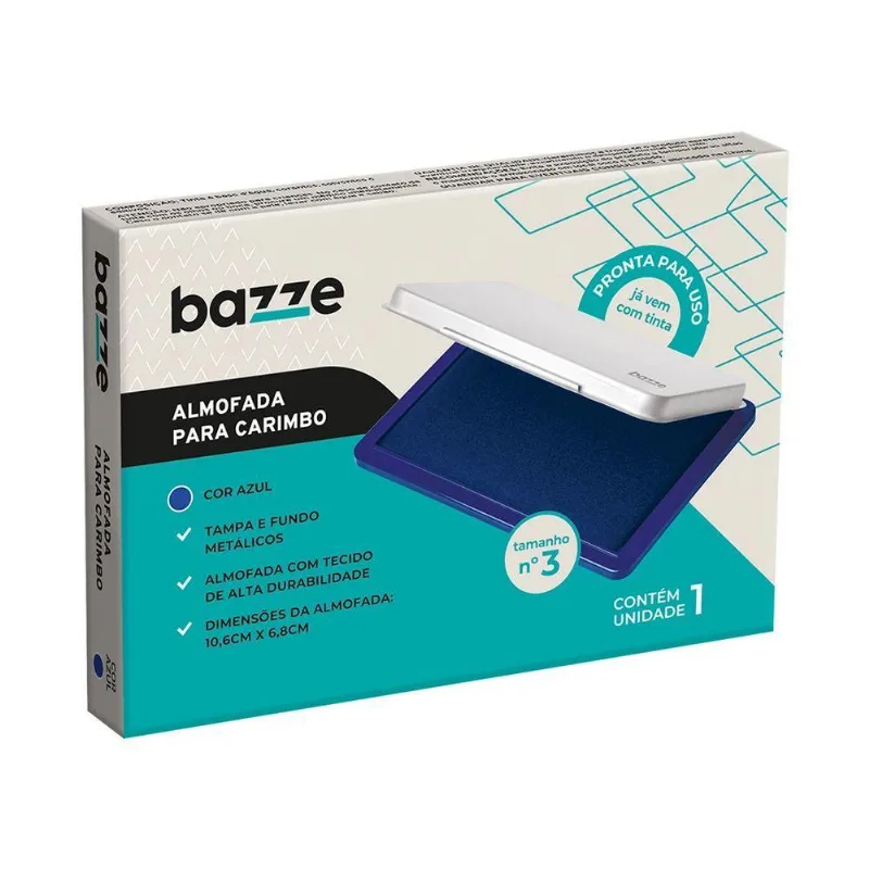 Almofada Pra Carimbo Bazze - Nr3 Azul