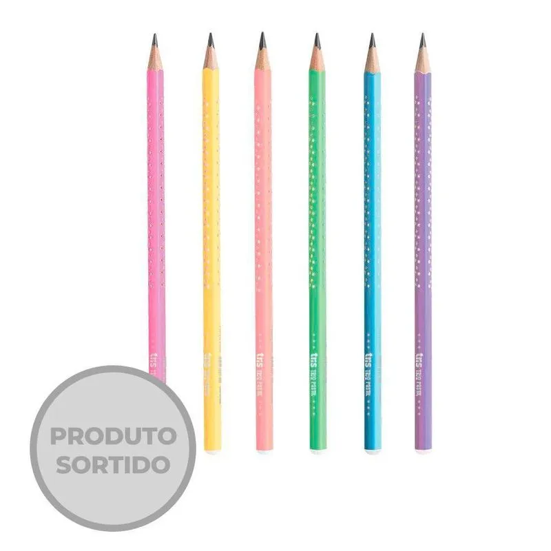 Lápis Preto Tris Triangular Trio Hb Pastel 1und Sortido Tris