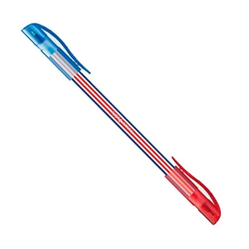Caneta 1.0 Bazze Doble Bicolor Azul E Vermelha Tris