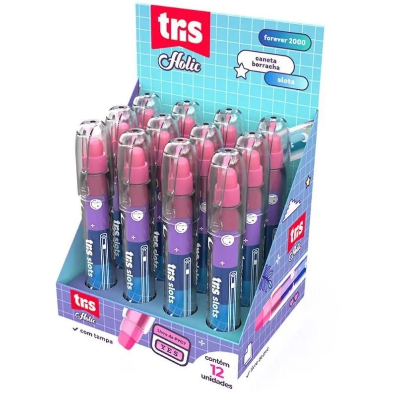 Borracha Caneta TRIS SLOTS Troca Pontas 5CORES