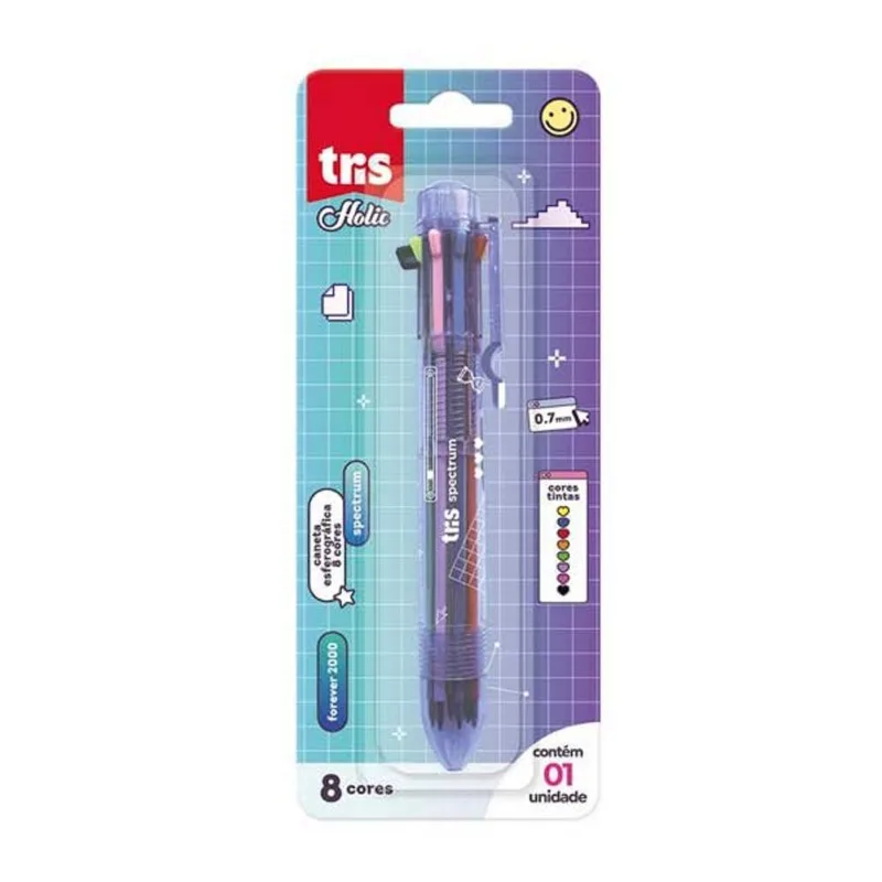Caneta Tris Holic 8 Cores 0 7 Mm CANETA TRIS HOLIC 8COR 0 7MM