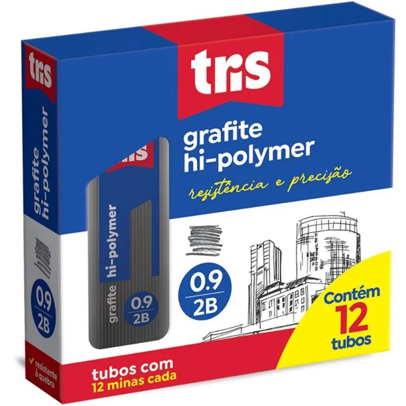 Grafite 0.9mm Tris 2b 12tubosx12minas
