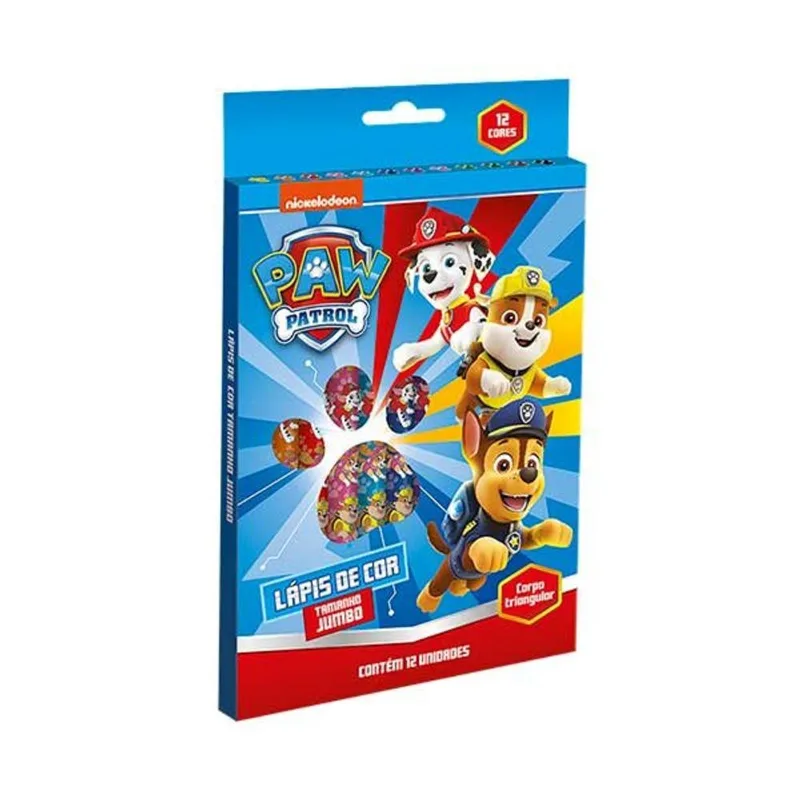 Lápis de Cor Tris Jumbo Patrulha Canina 12 Cores LAPIS DE COR TRIS JUMBO PATRULHA CANINA