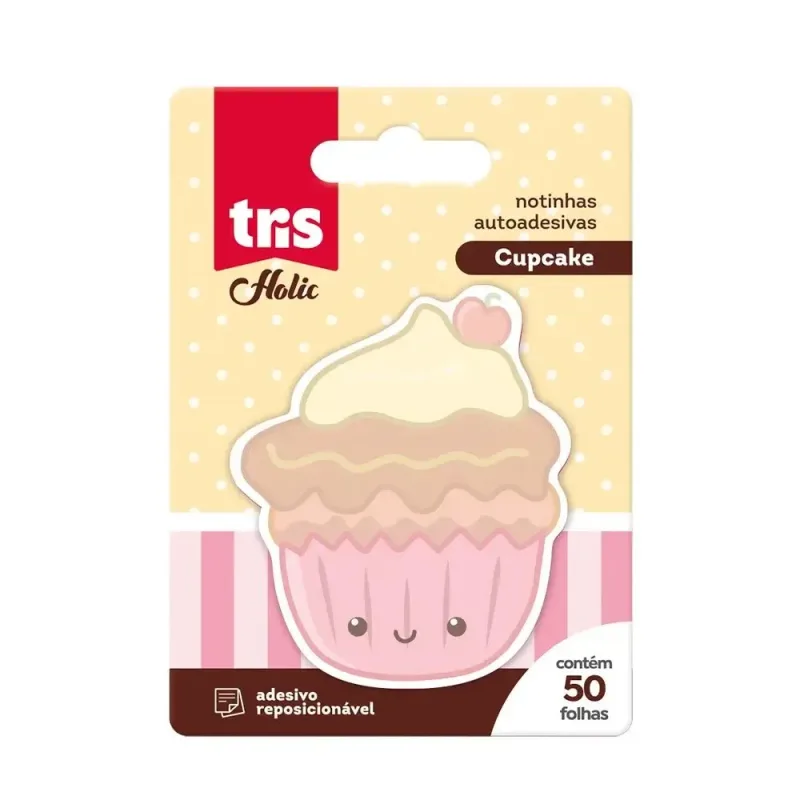Nota Adesivas Holic Cupcake 70x70mm c/ 50 Fls, Tris