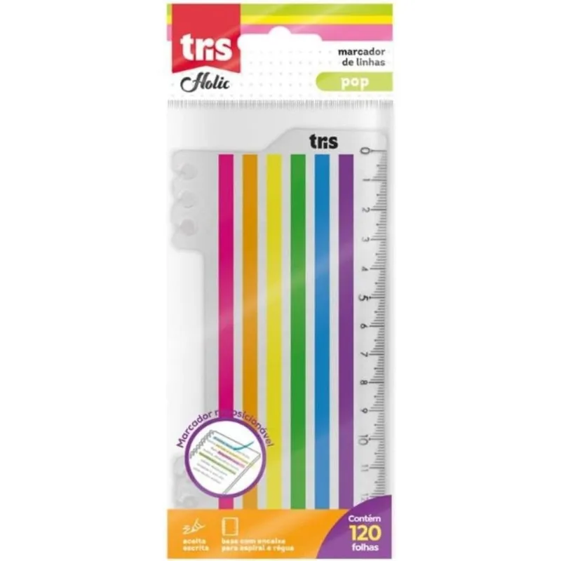 Marcador De Linhas Neon Holic Pop - 120 Folhas - Tris