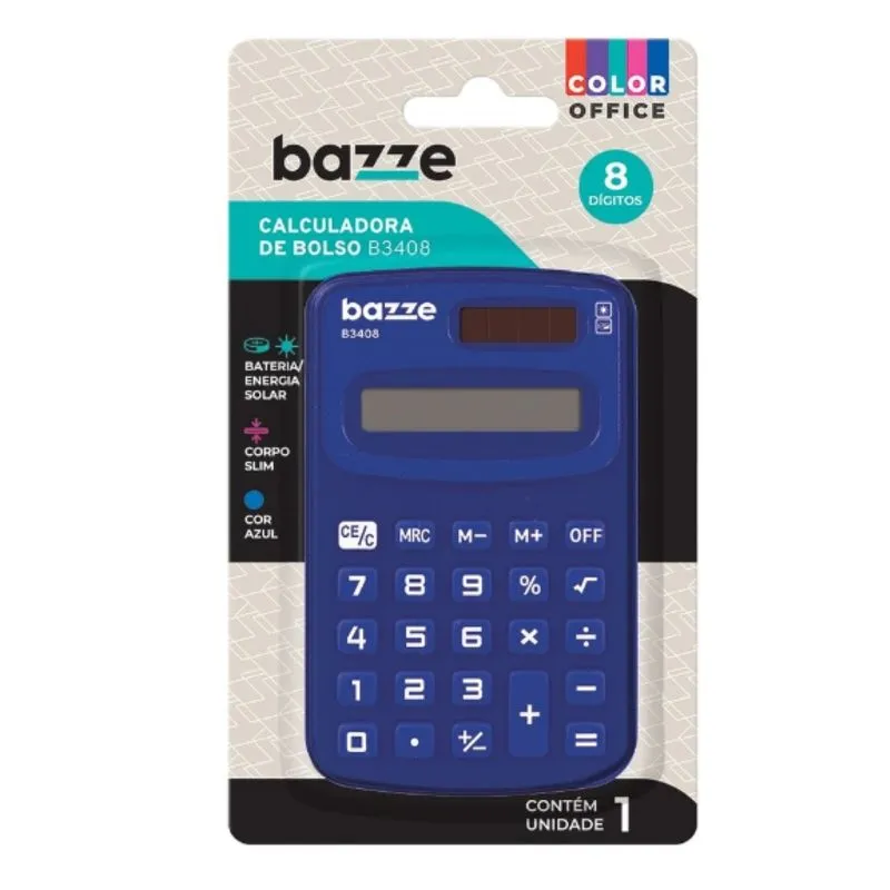 Calculadora Bolso Mini Azul B3408 Bazze