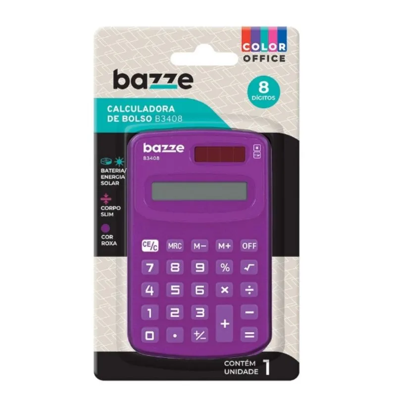 Calculadora Bolso Mini Roxa B3408 Bazze