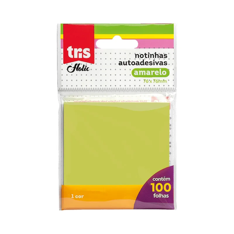 Bloco Tris Holic Amarelo 100 Folhas 76mmX76mm