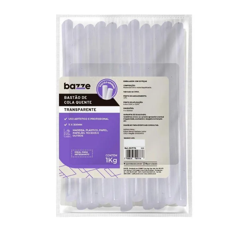 Cola Quente Silicone Grossa Bastão Bazze - 1kg