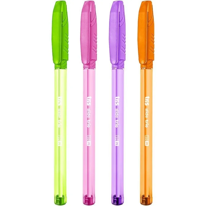 Caneta Esferografica TRIS Slide Trio Fashion 1.0MM CX.C/24