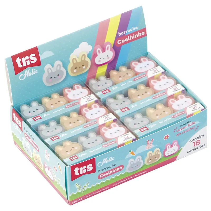BORRACHA TRIS HOLIC COELHO C\3 - Papelaria Ocean Emporium