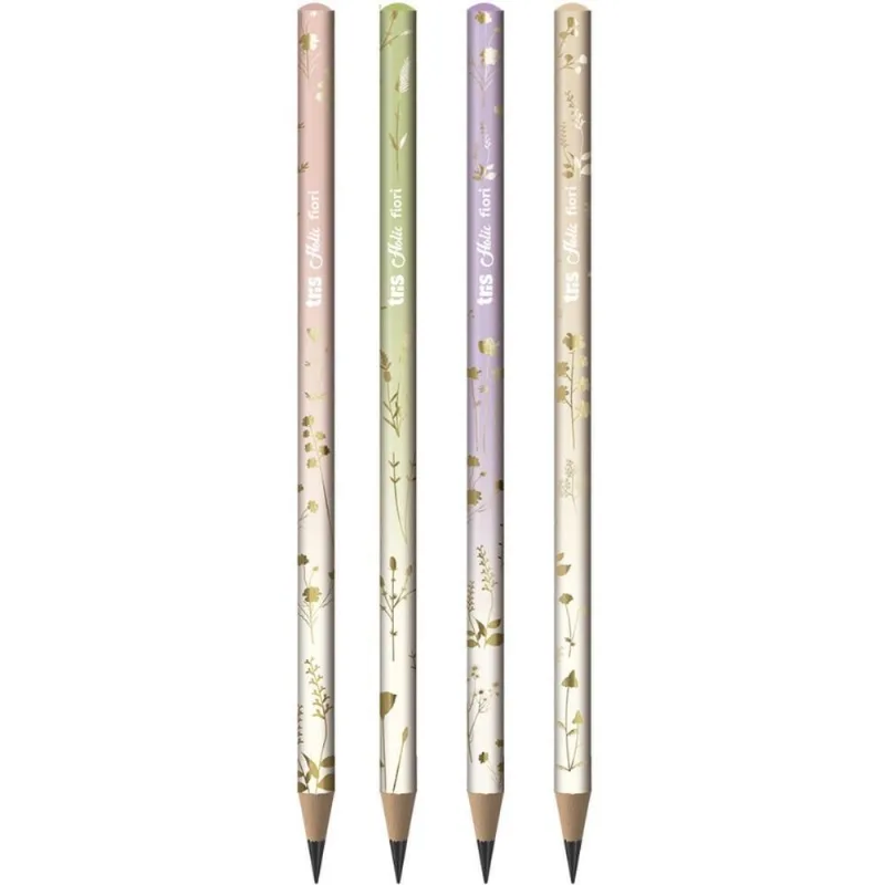 Lapis Preto Redondo Decorado TRIS Fiori 4 Cores POTE-48