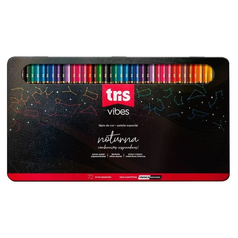 Lápis De Cor Tris Vibes 72 Cores Noturna