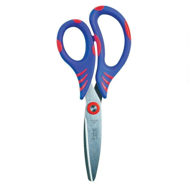 Tesoura Escolar 14,5cm Ergonômica Ponta Redonda Comfy Tris Azul