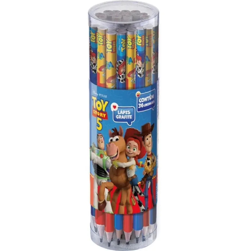 Lapis Preto Redondo Decorado TOY STORY 5 2 Modelos POTE-36