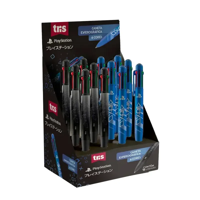CANETA ESF 6 CORES PLAYSTATION