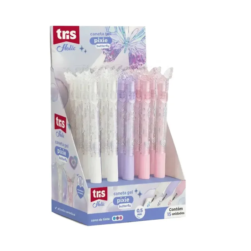 CANETA GEL TRIS BUTTERFLY 0.5MM
