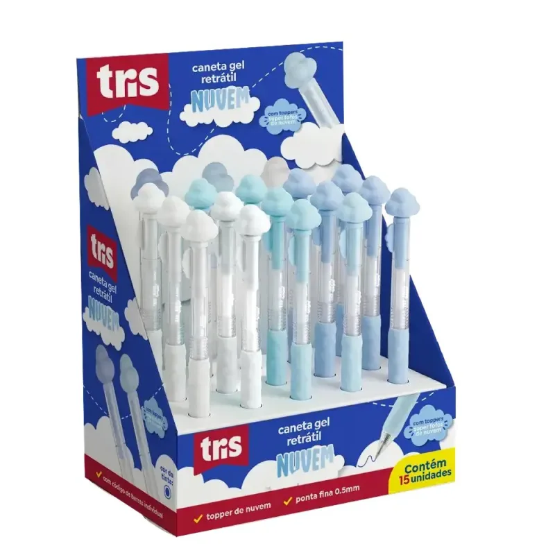 CANETA GEL TRIS NUVEM 0.5 MM
