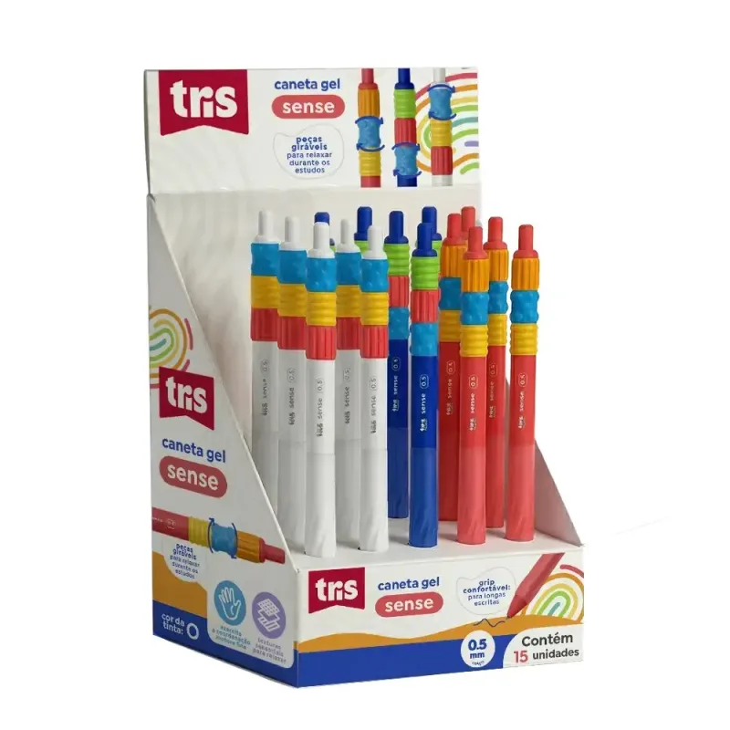 CANETA GEL TRIS SENSE 0.5 DP 15UN