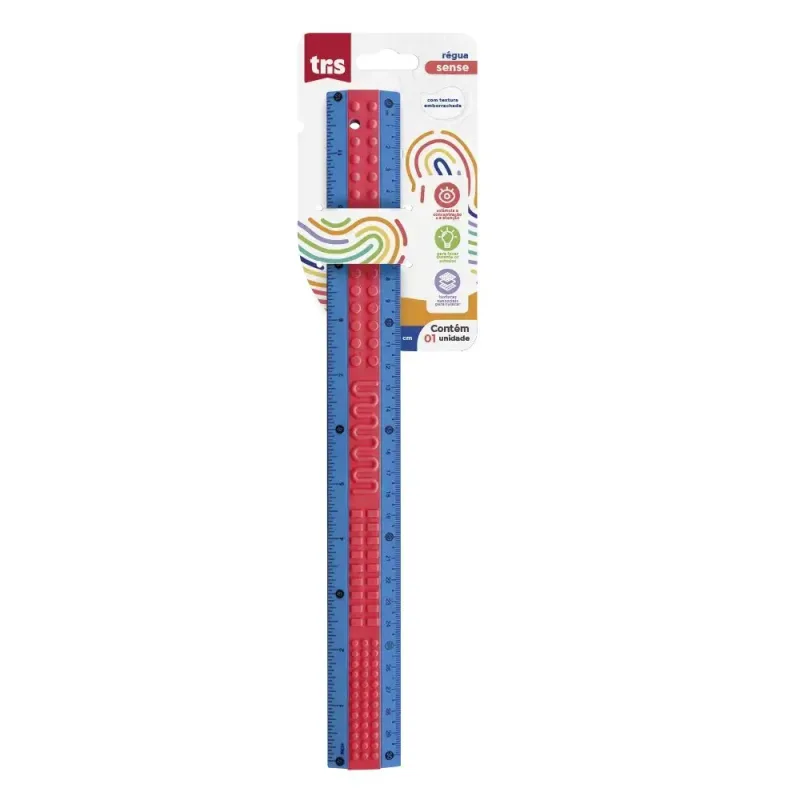 REGUA PLASTICA TRIS SENSE 30CM CART 1UN