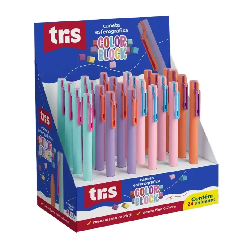 CANETA ESF TRIS COLORBLOCK 0.7