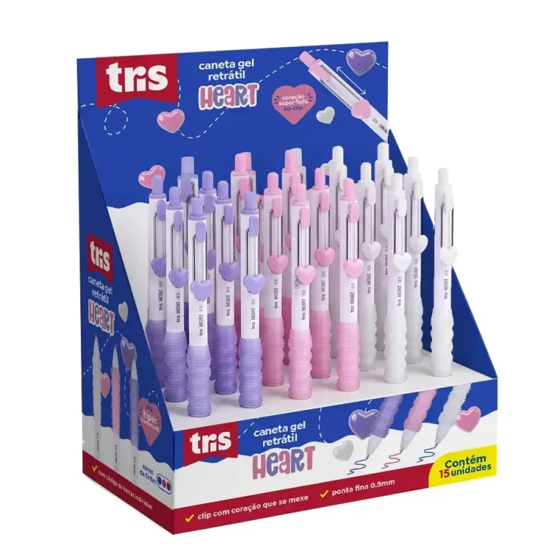 CANETA GEL TRIS HEART 0.5 UN