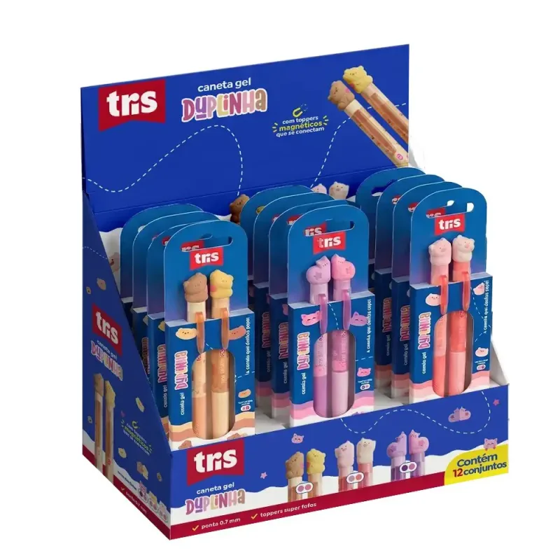 CANETA GEL TRIS DUPLINHA DP 12X2UN