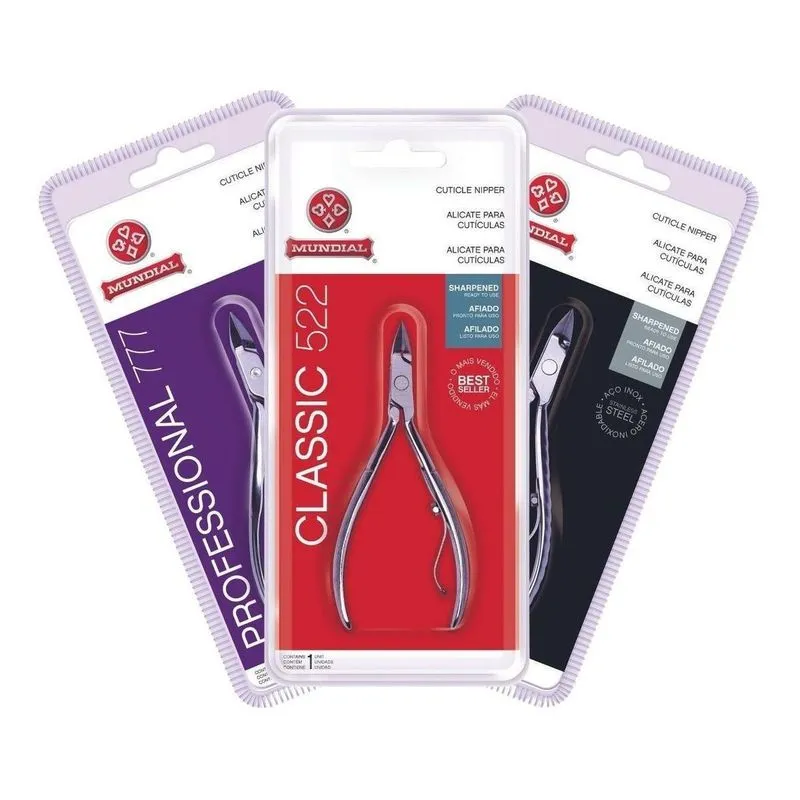 Kit 3 Alicates Mundial Profissional 722 - 777 -522 Manicure