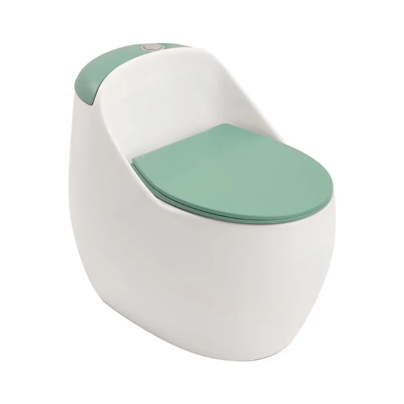 Vaso Sanitário Monobloco Caixa Acoplada Privada Aquarela pingoo.casa - Branco e Ciano