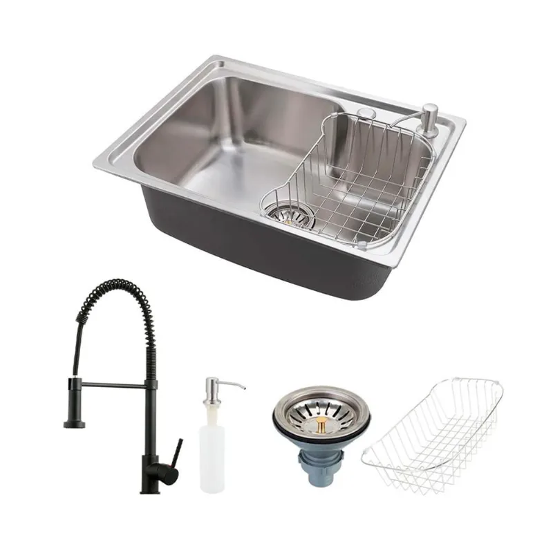 Cuba para Cozinha Aço Inox com Acessórios Matis e Torneira Monocomando Envira pingoo.casa - Preto