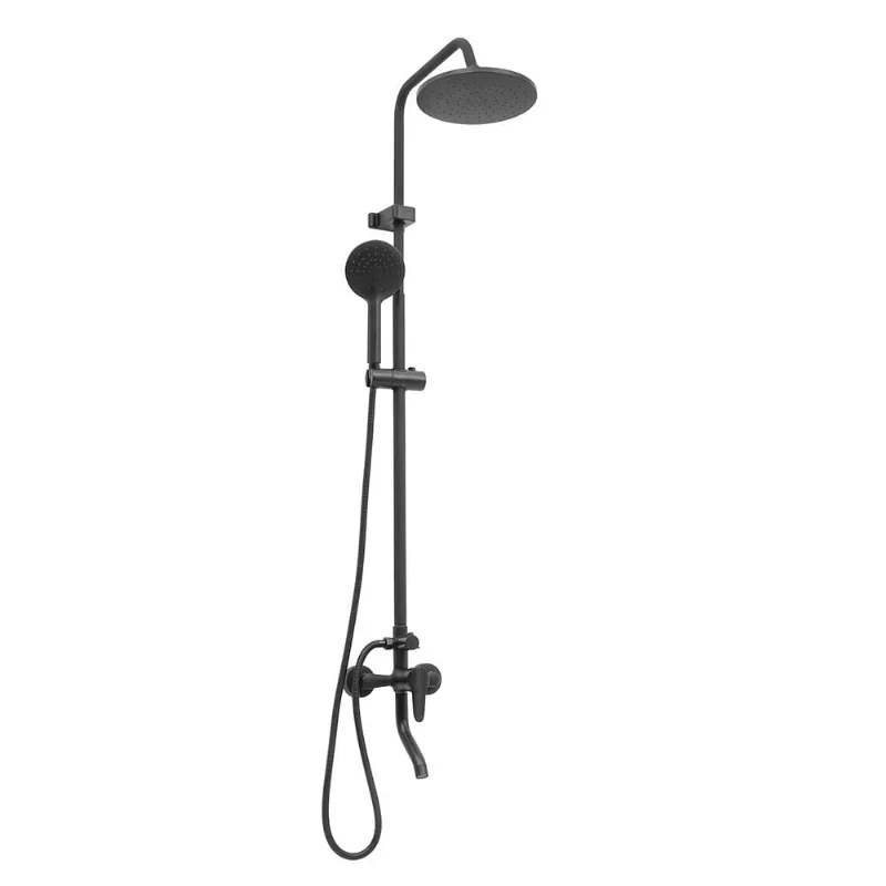 Ducha Chuveiro Modular de Parede Redondo Iaco Pingoo.casa - Preto