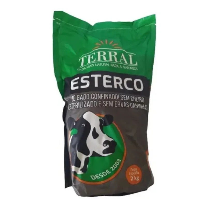 Esterco Bovino 2kg Terral Sem Cheiro Esterilizado P/ Plantio