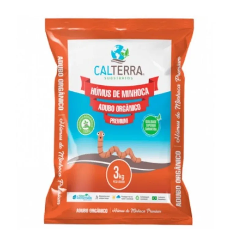 Húmus De Minhoca 3kg Calterra Adubo Orgânico Premium