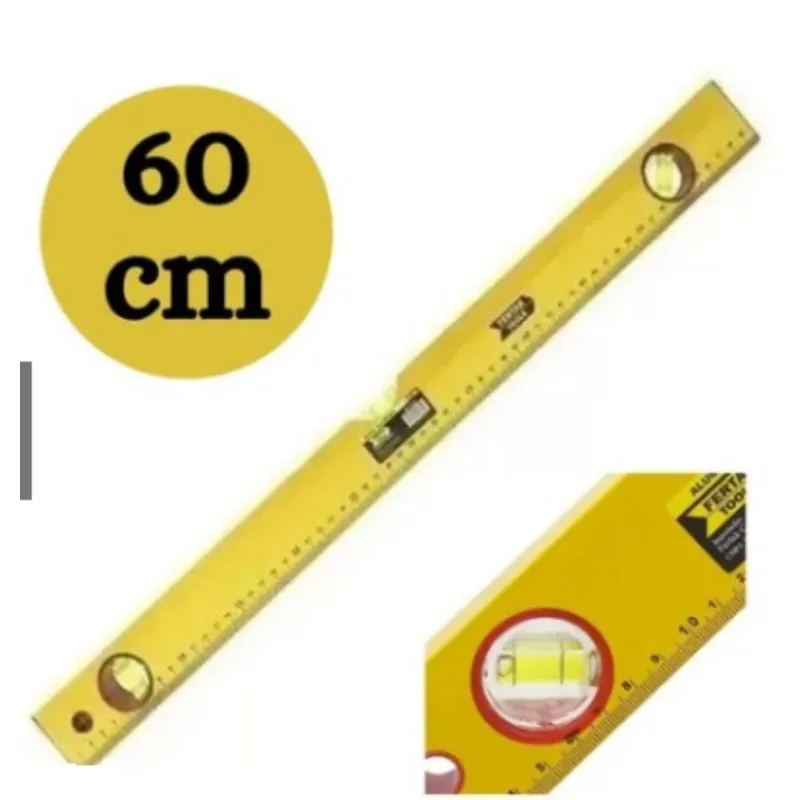 Nível De Alumínio Em Tamanho 60cm Na Cor Amarelo Fertak